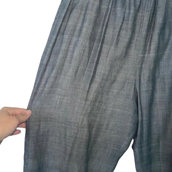 Nitya Womens Two Piece Set Jacket And Pants Suit Size 10 Gray Pure Cotton - Picture 12 of 16